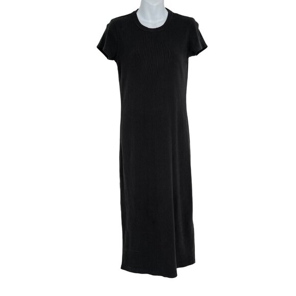 Rag & Bone Black Ribbed Short Sleeve ‎ Maxi Dress Size Small - Picture 1 of 8